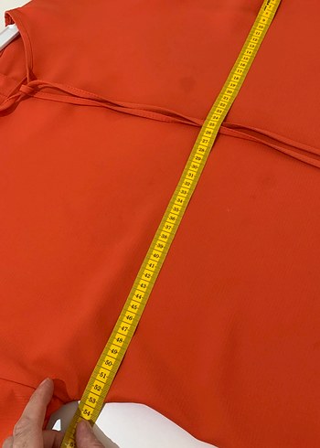 Kadın turuncu Düğmeli Midi Tunik - Görsel 5