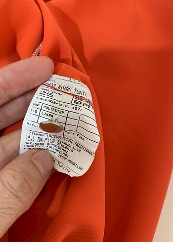 Kadın turuncu Düğmeli Midi Tunik - Görsel 3