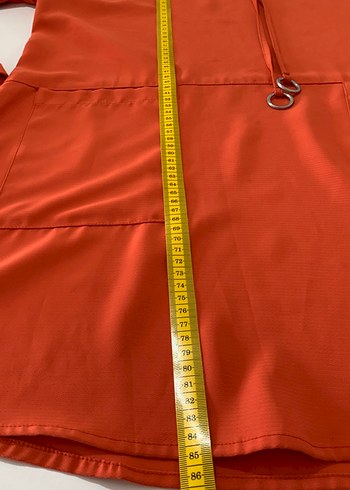 Kadın turuncu Düğmeli Midi Tunik - Görsel 4