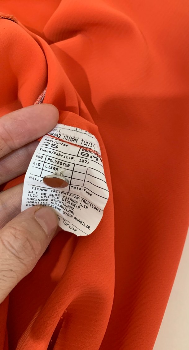 Kadın turuncu Düğmeli Midi Tunik - Görsel 3