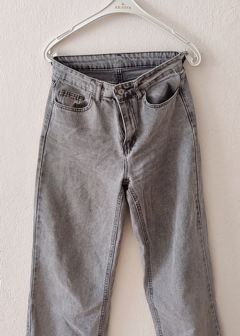 Gri Kadın Denim Salaş Jean Palazzo