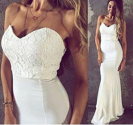 Beyaz elbise nişan elbisesi nikah elbisesi