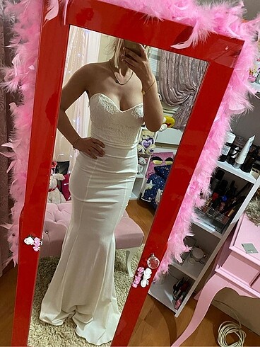 Zara Beyaz elbise nişan elbisesi nikah elbisesi