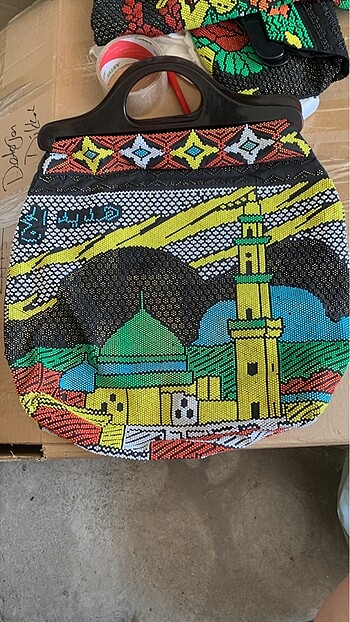  Hacı boncuk işleme çanta