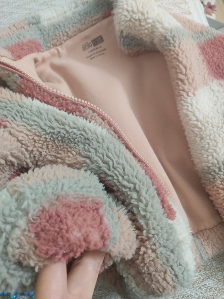 Kız Çocuk Pembe Peluş Yumuşak Poncho - Görsel 4