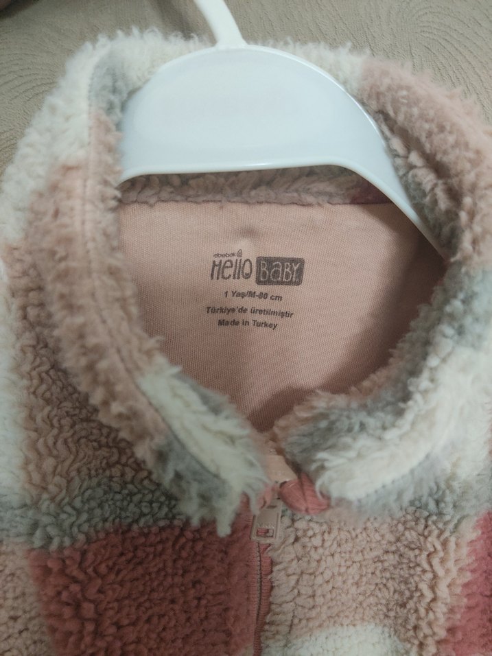 Kız Çocuk Pembe Peluş Yumuşak Poncho - Görsel 3