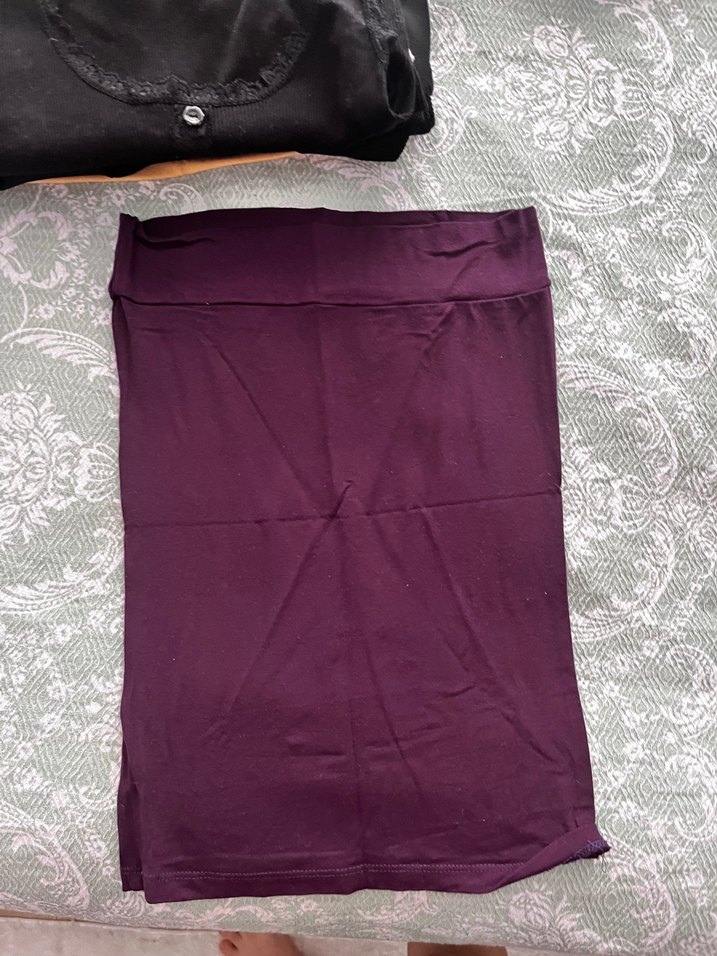 Mor straplez bluz - Görsel 2