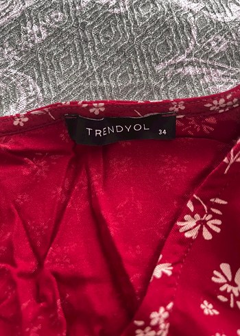 Trendyol & Milla Bordo Uzun Kollu Bohem Çiçekli Elbise