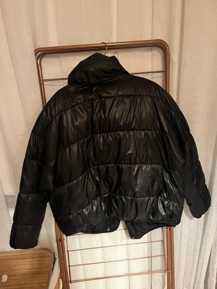 Siyah puffer Kadın Mont - Görsel 3