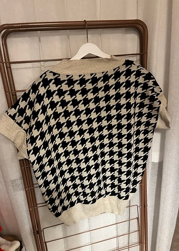 Gri V Yaka Örgü Kadın Süveter - Görsel 2