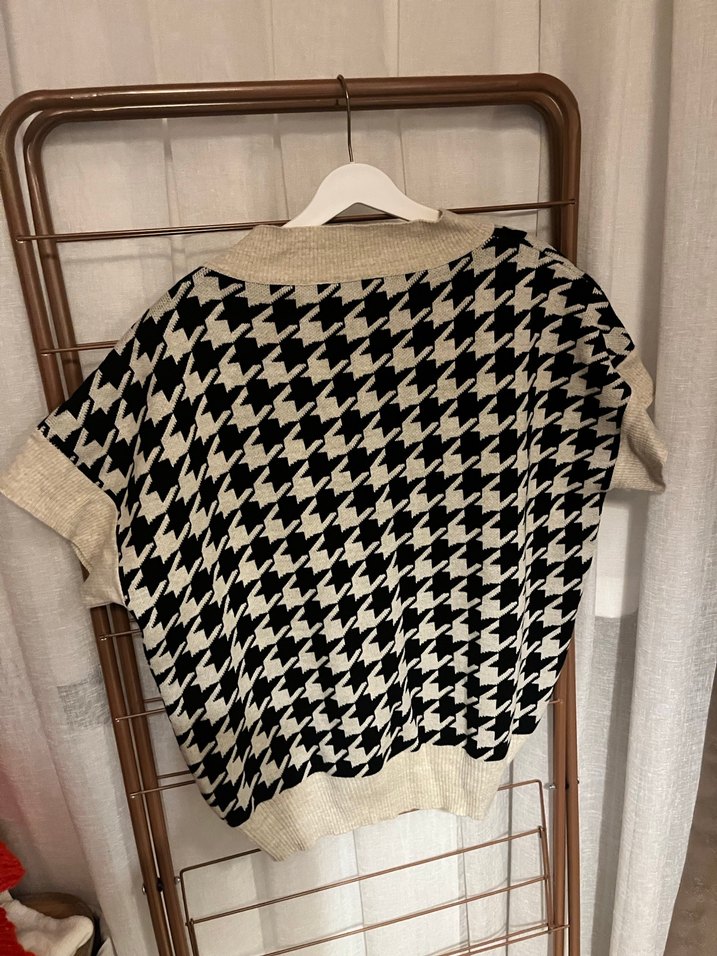 Gri V Yaka Örgü Kadın Süveter - Görsel 2