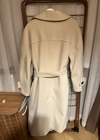 Manuka Bej Düğmeli Uzun Kaban - Görsel 3