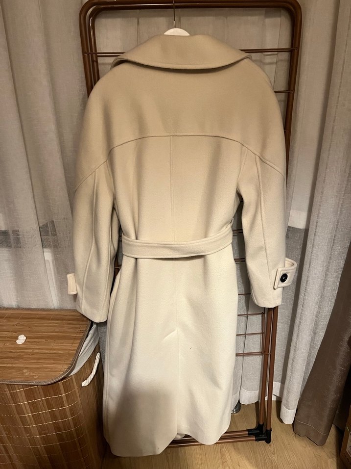 Manuka Bej Düğmeli Uzun Kaban - Görsel 3