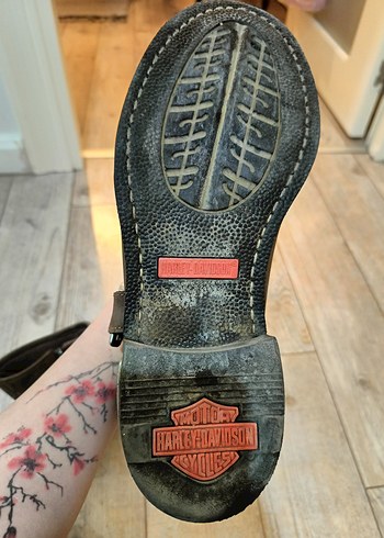 Harley Davidson Kahverengi Deri Biker Bot - Görsel 5