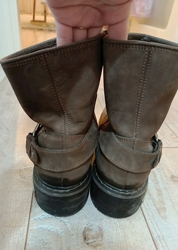 Harley Davidson Kahverengi Deri Biker Bot - Görsel 3