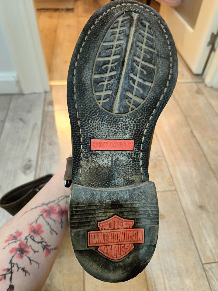 Harley Davidson Kahverengi Deri Biker Bot - Görsel 5