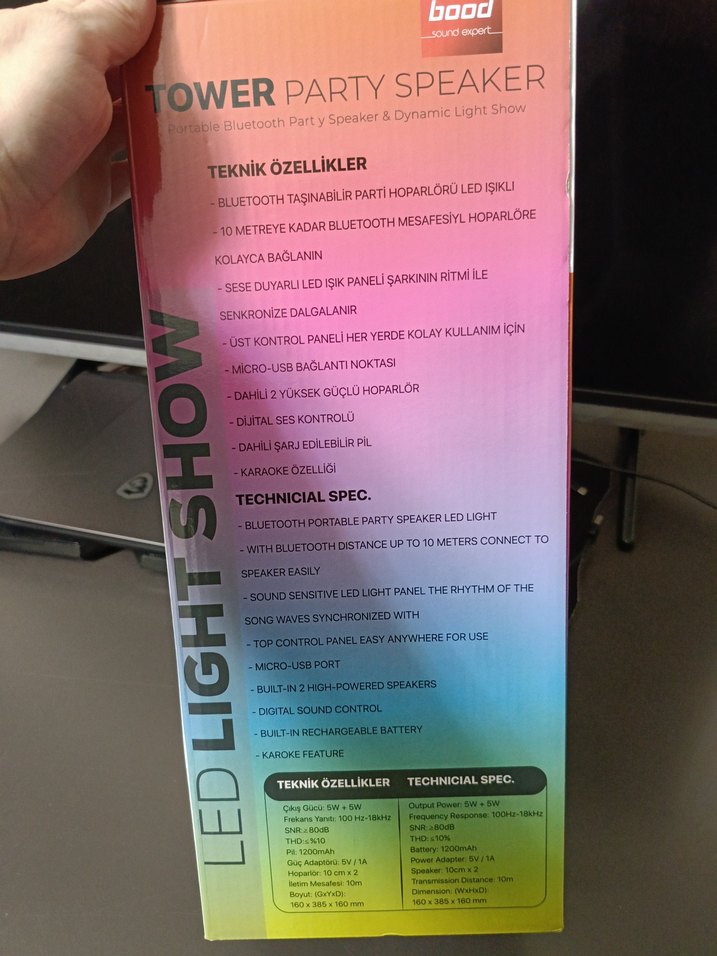 Bood Kule Bluetooth Parti Hoparlörü - Görsel 2
