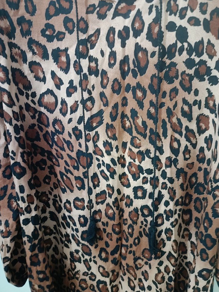 Kahverengi Leopar Desenli Kadın Tunik - Görsel 5