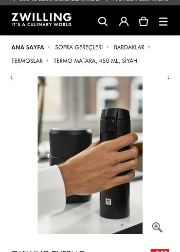  Beden siyah Renk Zwilling Siyah 450 ml Termos Matara