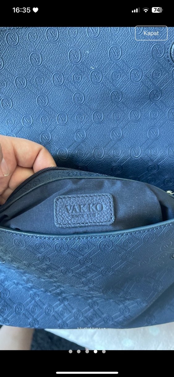 Vakko Mavi Süet Tokalı Kadın Çanta - Görsel 3