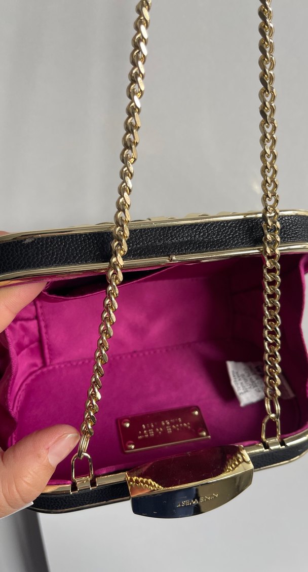 Zincir Detaylı Gold Kadın Çanta - Görsel 5