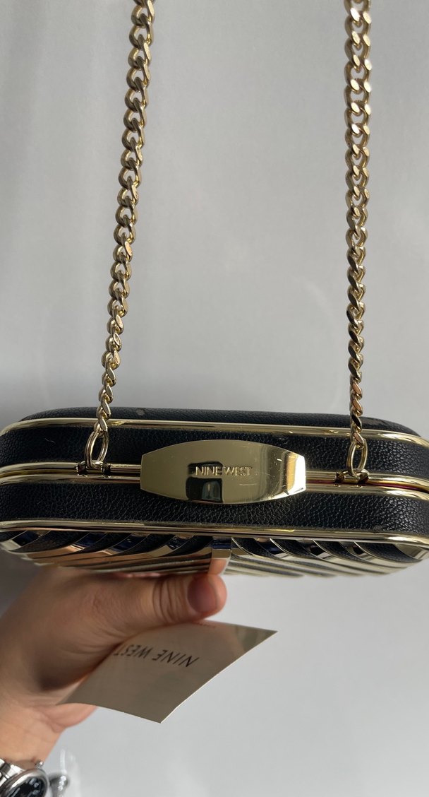 Zincir Detaylı Gold Kadın Çanta - Görsel 3