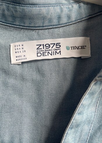 Düğmeli Mavi Denim Kadın Gömlek - Görsel 2
