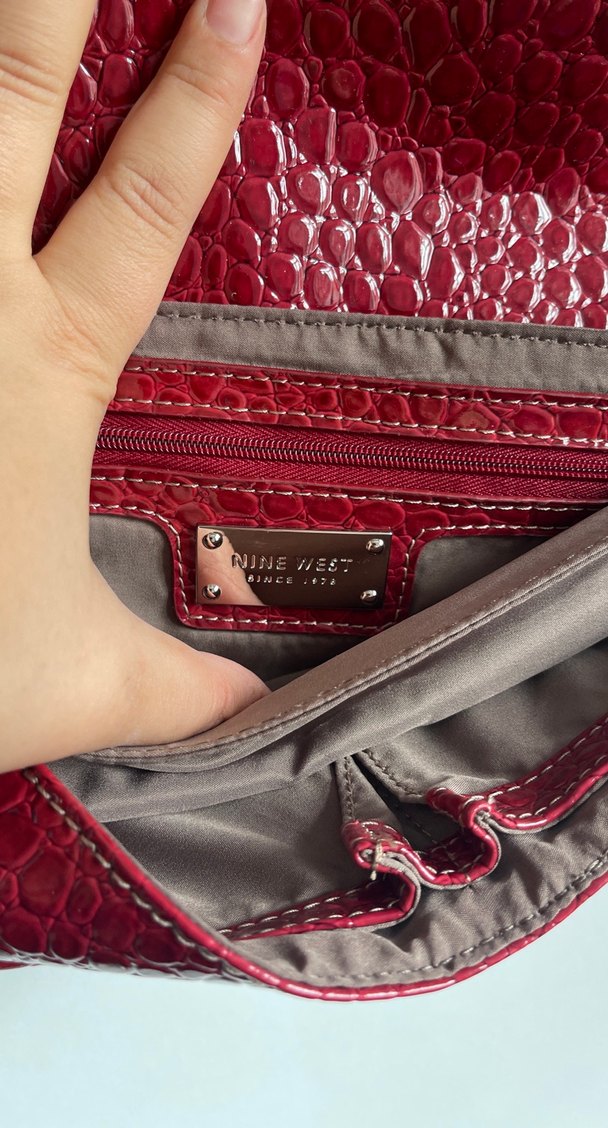 Kırmızı Deri Zincir Detaylı Kadın Çanta - Görsel 3