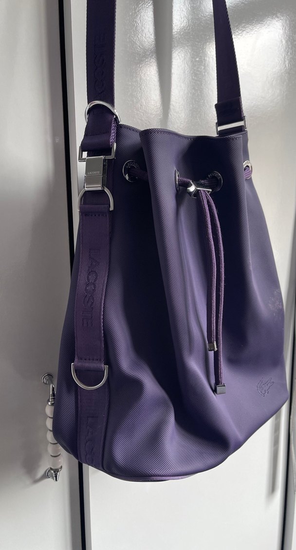 Mor Deri Kadın Çanta - Minimalist ve Kemer Detaylı - Görsel 2