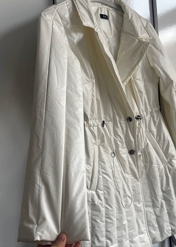 Düğmeli Beyaz  Kadın Ceket - Görsel 4