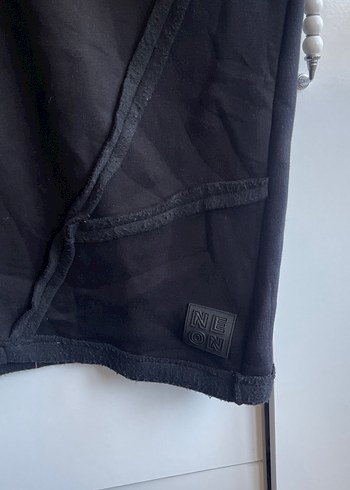 Kapüşonlu Siyah Uzun Kadın Kaban - Görsel 3