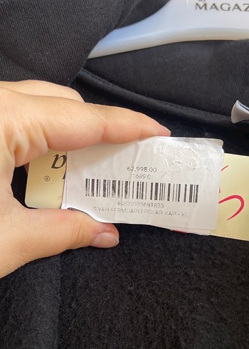 Kapüşonlu Siyah Uzun Kadın Kaban - Görsel 6