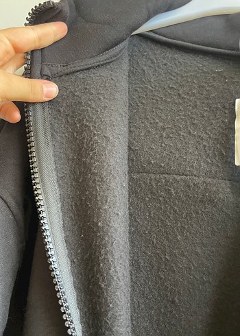 Kapüşonlu Siyah Uzun Kadın Kaban - Görsel 4