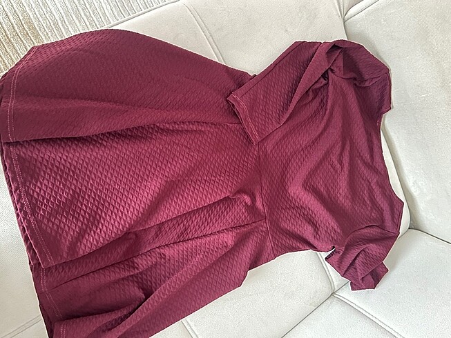 l Beden Bordo elbise