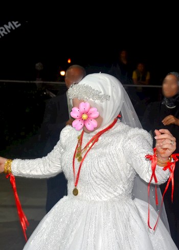 Gelinlik Tesettür gelinlik Yüksek Yakalı Prenses Gelinlik