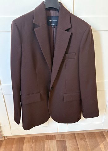 Mango Sikligin Simgesi Koyu Kahverengi Blazer Ceket