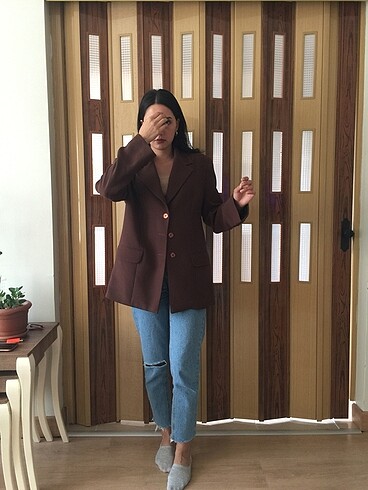 Kahverengi blazer ceket
