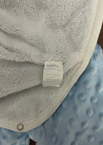 Mavi Kapüşonlu Bebek Tulum, Nakışlı ve Kürklü - Görsel 4