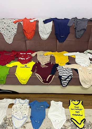 Pamuklu Çok Renkli Bebek Body çıtçıtlı zıbın