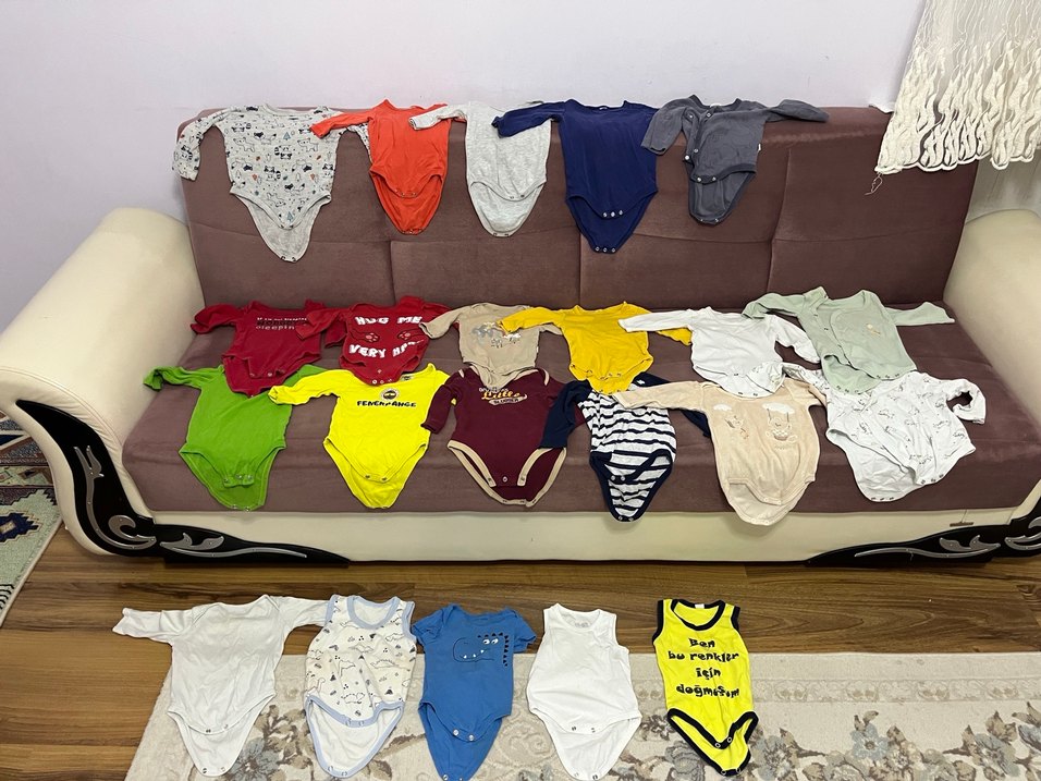 Pamuklu Çok Renkli Bebek Body çıtçıtlı zıbın - Görsel 2
