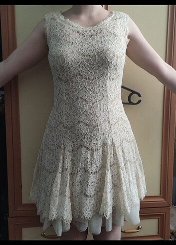 Dantelli elbise  - Görsel 9