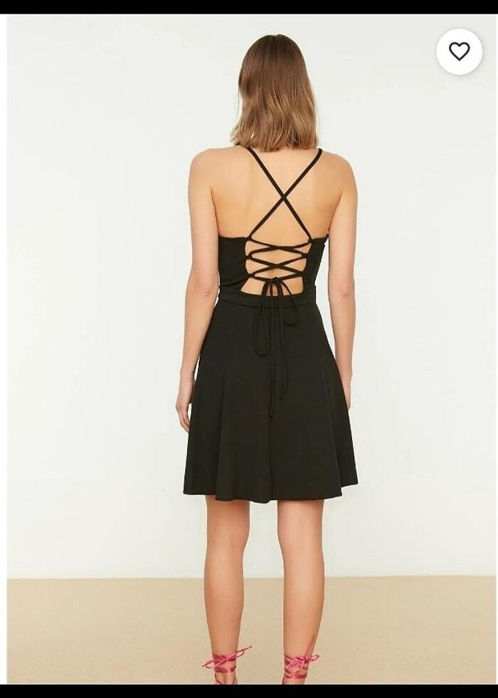 Sırt dekolteli mini elbise  - Görsel 2