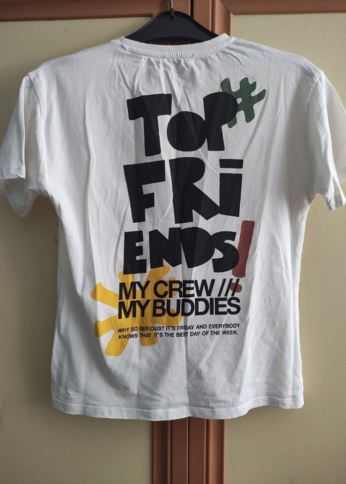 Yazılı desenli tişört  - Görsel 2