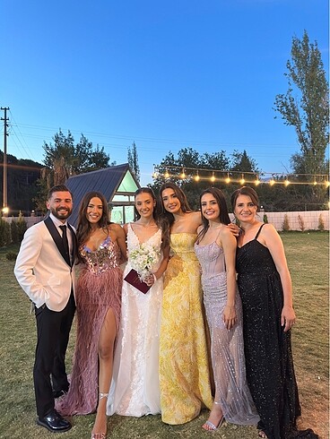 36 Beden pembe Renk Özel Tasarım Elbise