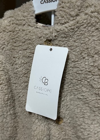 18-24 Ay Beden erkek bebek Bej Peluş Kürk Detaylı Ceket