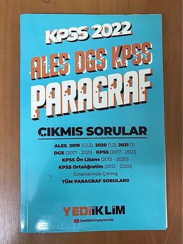 ALES DGS KPSS 2022 PARAGRAF ÇIKMIŞ SORULAR