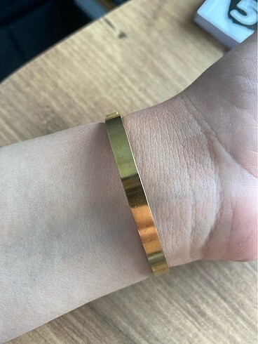 Beden altın Renk Gold Altın Kaplama Kelepçeli Çelik Bilezik