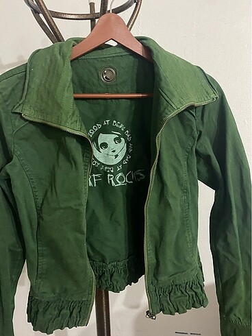 s Beden Yeşil kot ceket