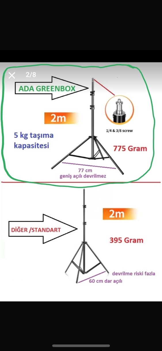 Ayarlanabilir Siyah Fotoğraf Işığı ve Tripot - Görsel 3