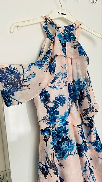 Şifon çiçekli elbise - Görsel 3